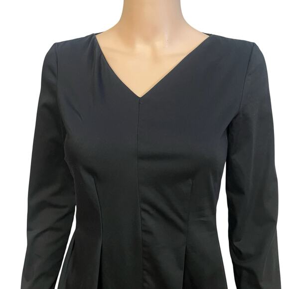 Cos Pleated Mini Dress Size 2 Fit And Flare Minimalist Classic Preppy V Neck - Picture 2 of 8